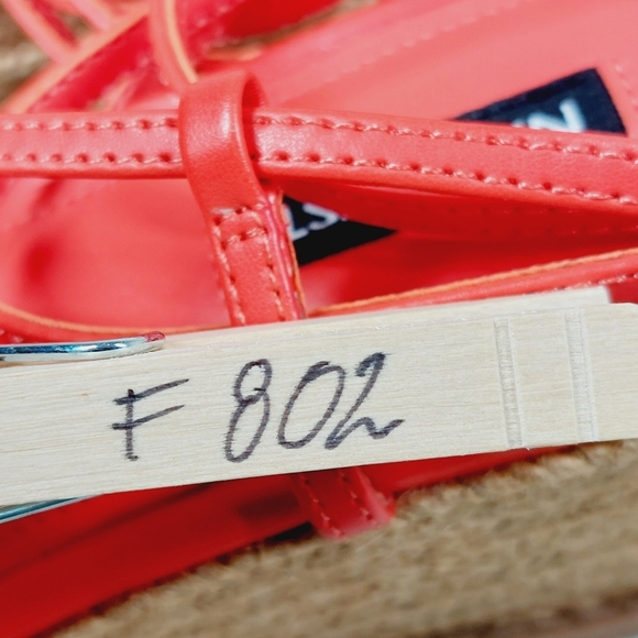 New Nine West Alexx3 Red Strappy Platform Wedge Sandals F802 - Picture 12 of 12